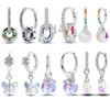 Серьги из серебра 925 пробы для женщин, бабочка, циркон, кристалл, клевер, обручи, ювелирное изделие, подарок на годовщину