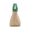 Longchamp Le Pliage Paris 15 Вышитый логотип Цветные блоки Солома Лен Смесь Кожа Пельмень Плечевая сумка-тоут Мини Женские сумки Хаки Зеленый 10162HYT129