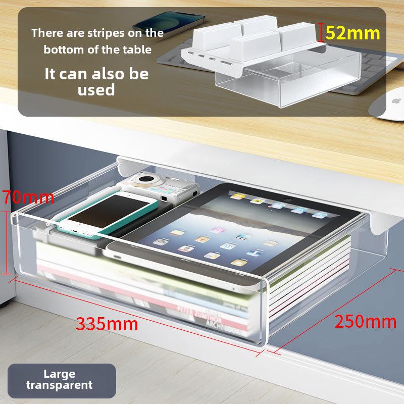 Under-Desk Hidden Drawer Storage Box for Office Workstation