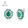 Fashion Natural Green Agate Earrings Real Gemstone for Women 925 Sterling Silver Fine Jewelry Anniversary Party