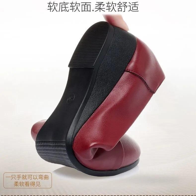 [] Те же новые женские кожаные туфли из мягкой кожи нескользящие туфли для мам из мягкой кожи удобные мягкие женские туфли