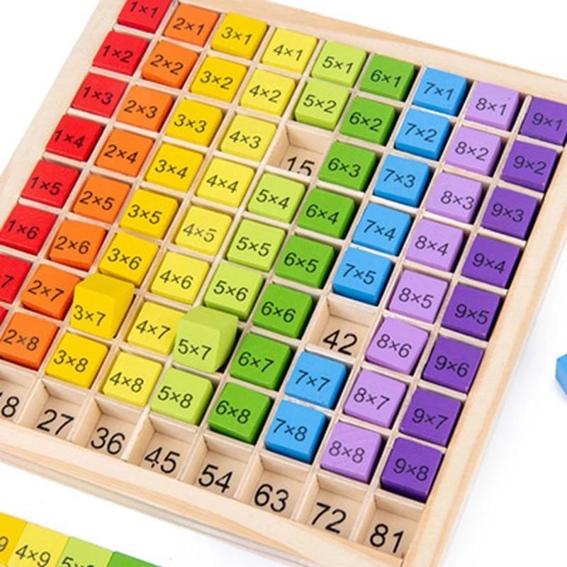 Montessori Educational Wooden Math Toys For Kids Children Baby Toys 99 Multiplication Table Math Arithmetic Teaching Aids