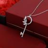 S925 стерлингового серебра китайская ретро инкрустация лист ключ ожерелье женская мода дикая ключица цепь