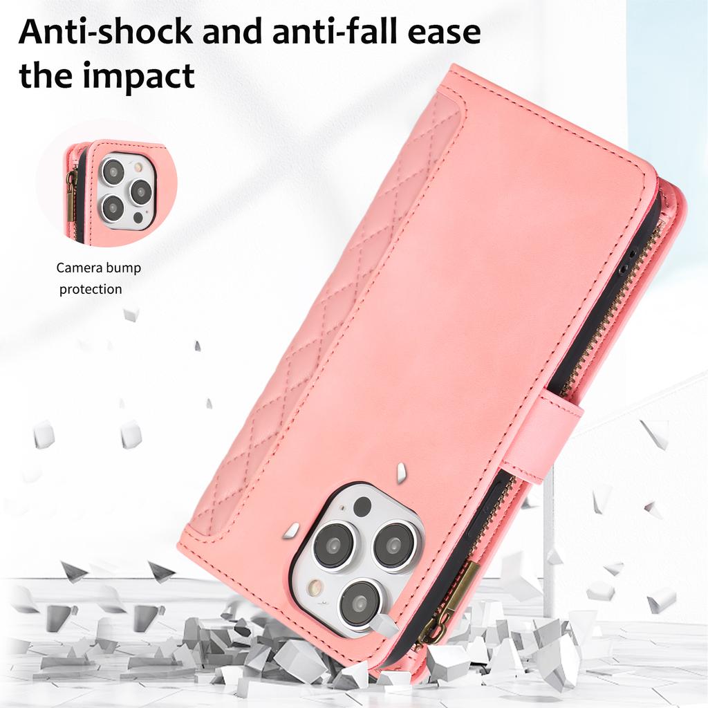 Wallet 9 Card Flip Zipper Leather Case for for Samsung S23 S22 S21 S20 Ultra Plus A13 A14 A54 A53 iPhone 15 14 Plus 13 12 11 Pro Max X XR XS Max 8P 7P