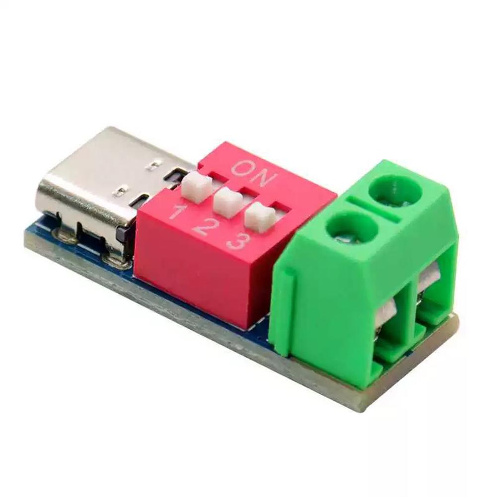 PD Fast Charging 5V~20V DIP Switch Adjustable DC Voltage Power Supply Module Blue Green 11 * 28mm Size