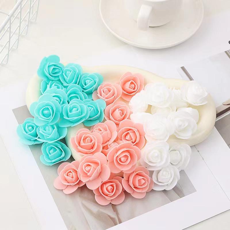 50~500Pcs 3.5cm PE Foam Rose Head Artificial Flower For Wedding Birthday Party Home Decor DIY Bear Rose Valentines Day Gifts