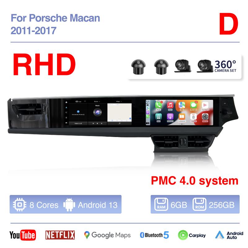 12.3Inch Dual screen Android 13 For Porsche Macan 2011-2017 Car Multimedia Video Player GPS Navigation Radio Carplay 4G Auto 360