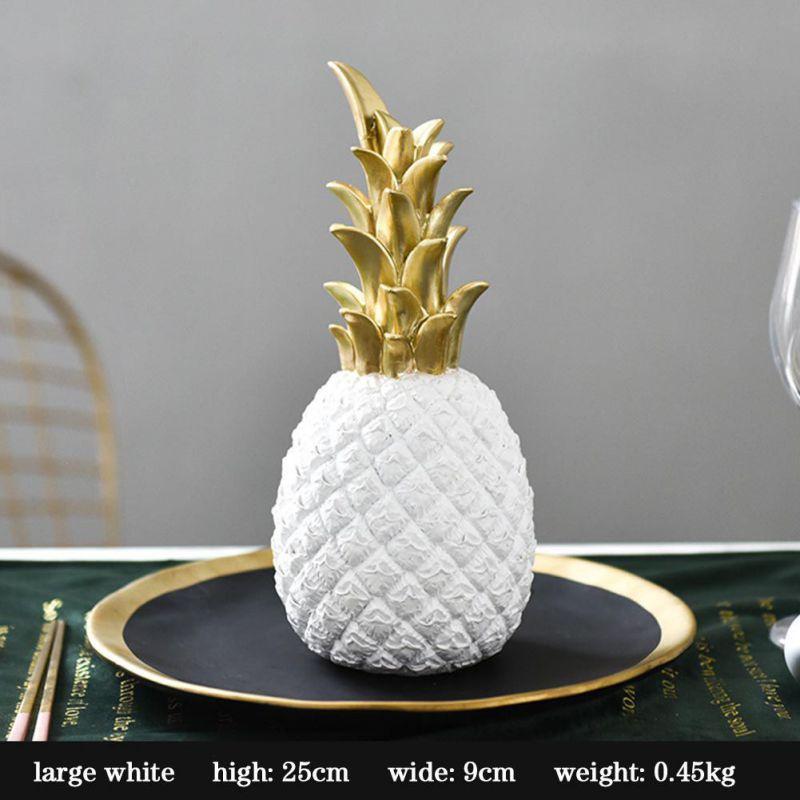 Pineapple Shaped Figurine Home Decoration Gold Black Pineapple Crafts Miniatures Gift Figurines