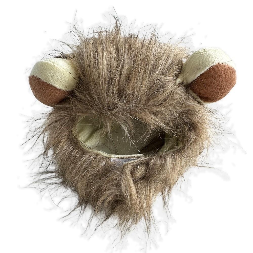 Breathable Lion Mane Wig Cap Hat Fluffy Pet Costume Comfortable Fit Dog Cat Wig Hat Cosplay
