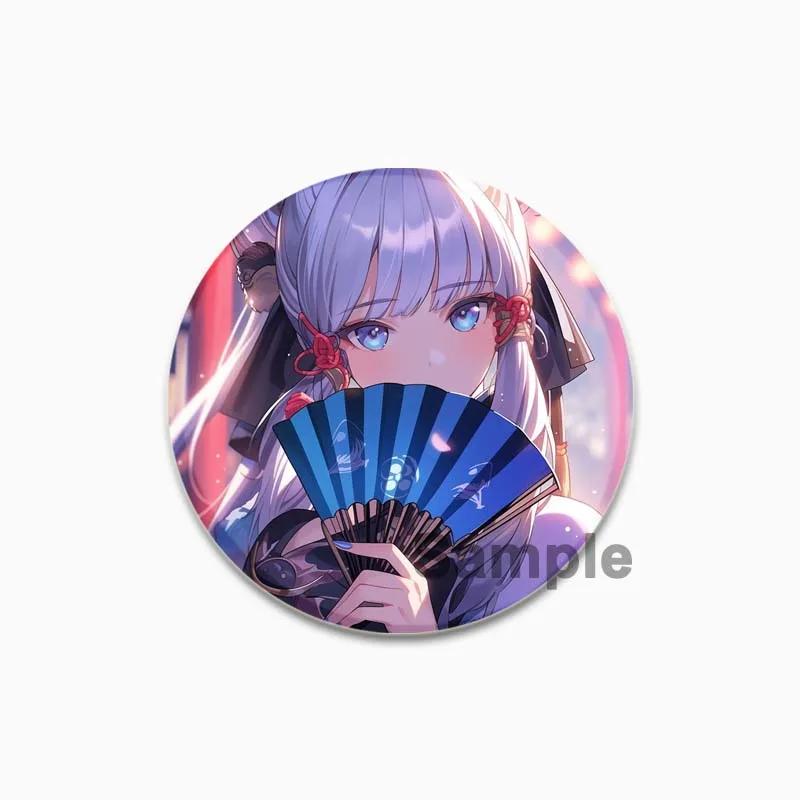 32/44/58 мм значок Камисато Аяка из мультфильма милые жестяные броши ручной работы креативные эмалевые булавки для одежды рюкзак подарочные ювелирные изделия аксессуары