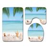 Коврики для ванной Трехкомпонентный набор ковриков для ванной и туалета Коврики для ванной Противоскользящие коврики Коврики в стиле Пляжный пейзаж