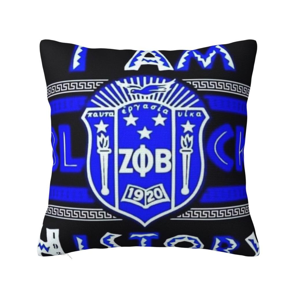 Zeta Phi Beta Греческая Буква ZOB Квадратная Наволочка Чехол для Подушки Подушка на Молнии Декоративная Уютная Подушка для Дома Дивана
