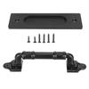 Sliding Door Pull Handle Heavy Duty Black Slotless Metal Pull and Flush Barn Door Handle