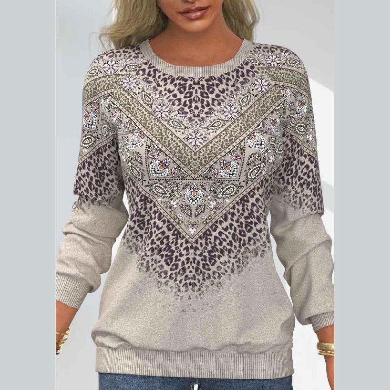 Женская модная повседневная футболка с длинным рукавом и круглым вырезом и топ