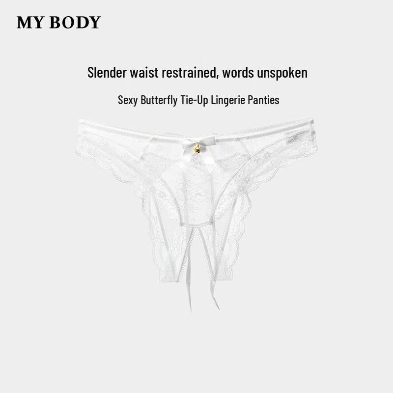 Женские сексуальные стринги с бантиком-бабочкой и открытой промежностью с колокольчиком