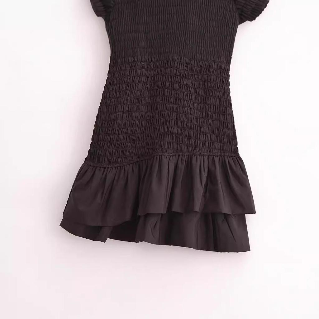 2024 Women's European & American Style Poplin Layered Short Dress