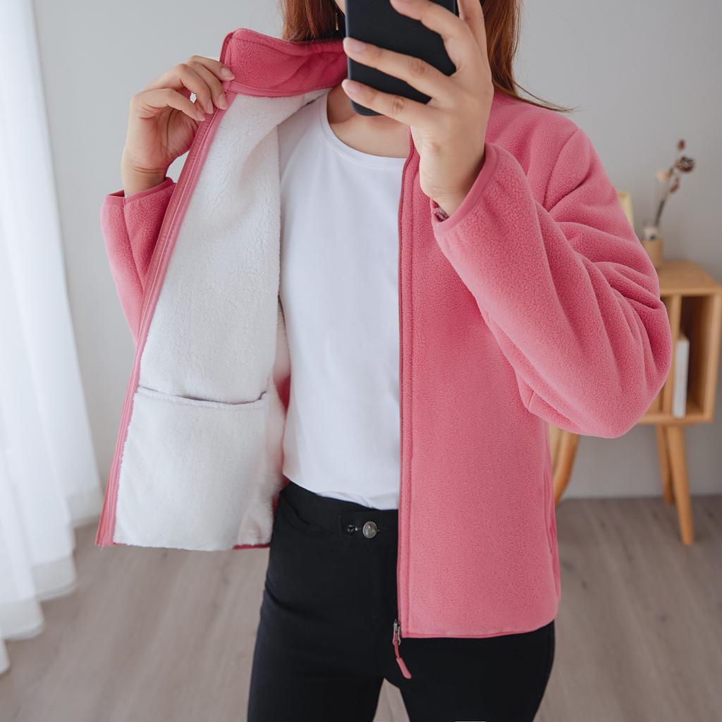 Women's Fleece Jacket for Autumn and Winter, Thickened Fleece Warm Coat, Double-sided Fleece Top