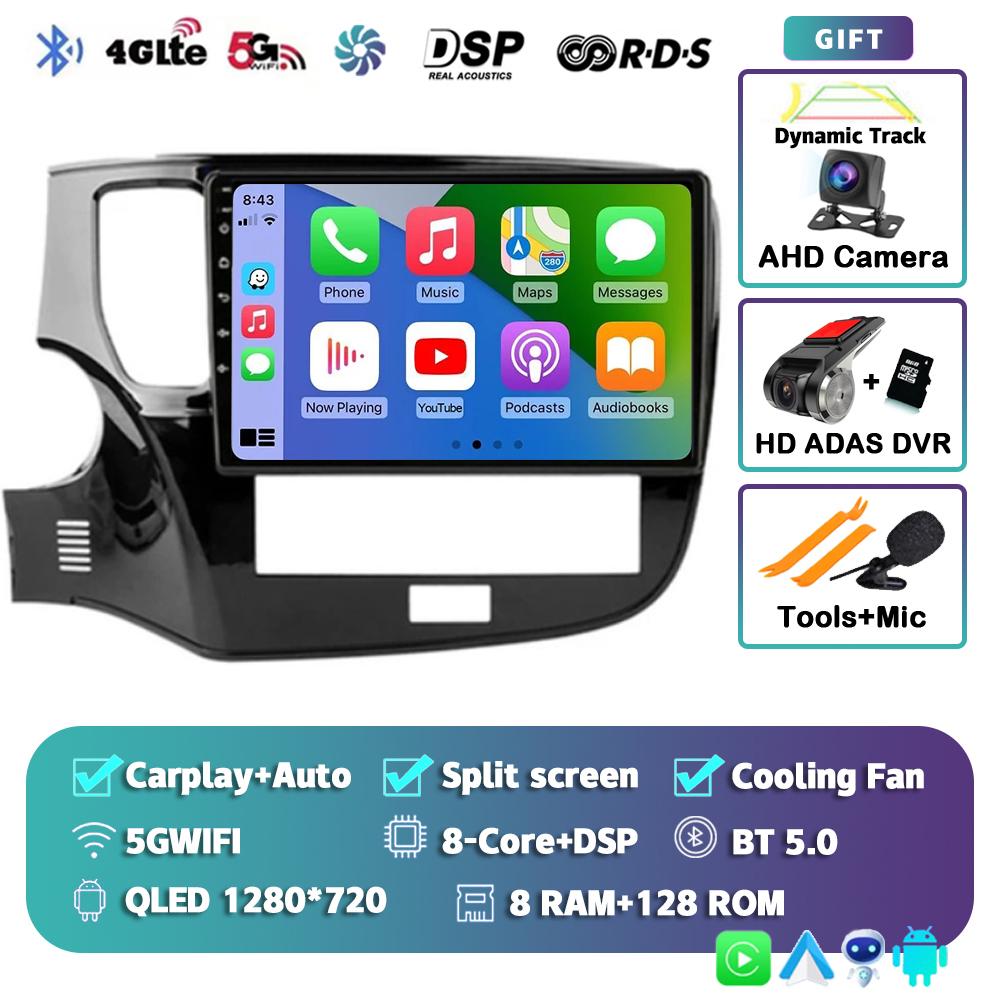 Android 14 Carplay Car Radio для Mitsubishi Outlander 3 GF0W 2018-2021 2din Multimidia Видеоплеер Навигация Головное Устройство Стерео