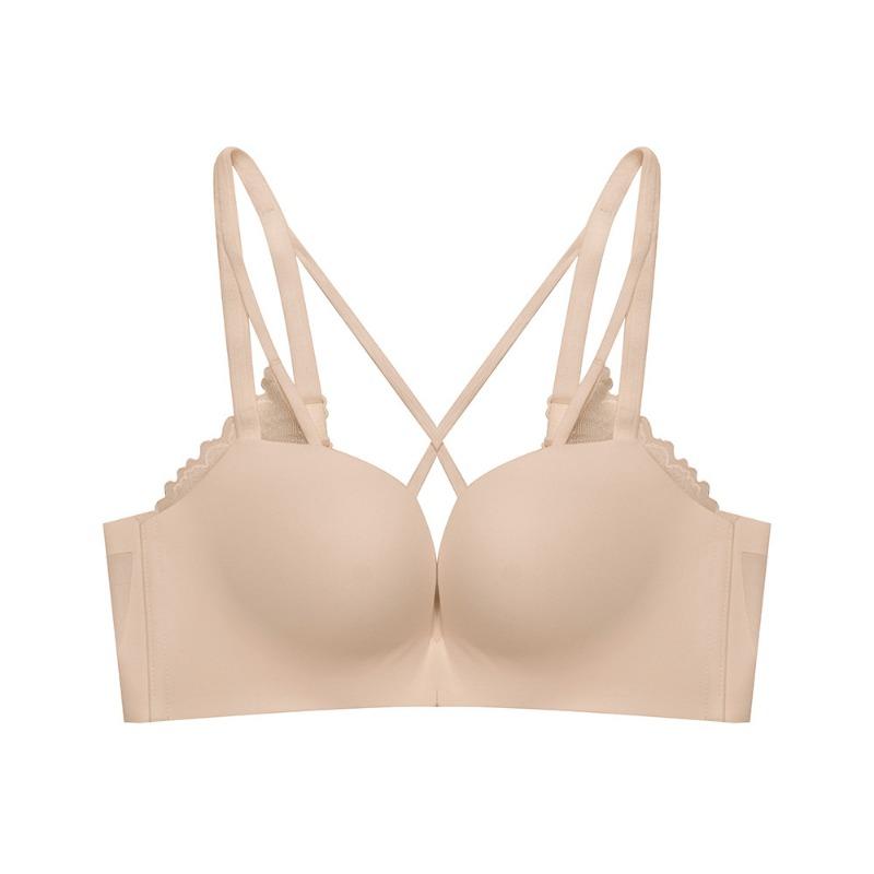 Не оставляющая следов, удобная пряжка спереди, красивая спинка, простые сборки, глянцевое кольцо из нержавеющей стали, дышащий бюстгальтер