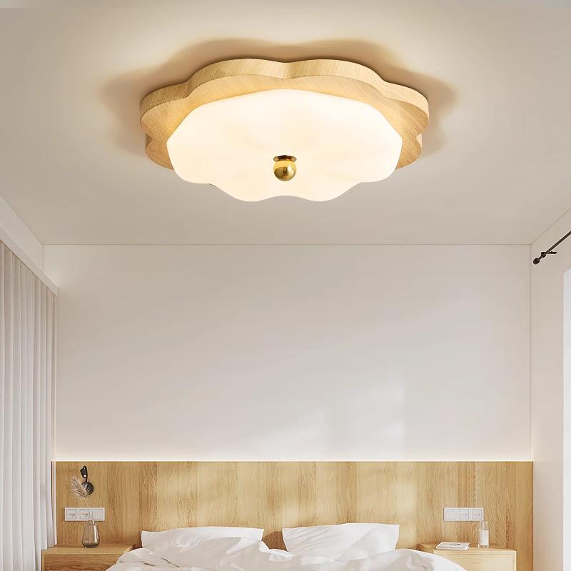 "Wabi-Sabi Retro Gold Ceiling Lamp: Medieval Resin Design for Master Bedroom and Study"