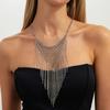 Charm Tassel Necklace Triangle Bohemian Collarbone Chain Fashion Multi Layer Necklace  Women