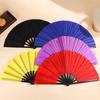 Solid Color Folding Fan Chinese Style Dance Performance Handheld Fan Portable Summer Cooling Fan Decoration Party Accessories