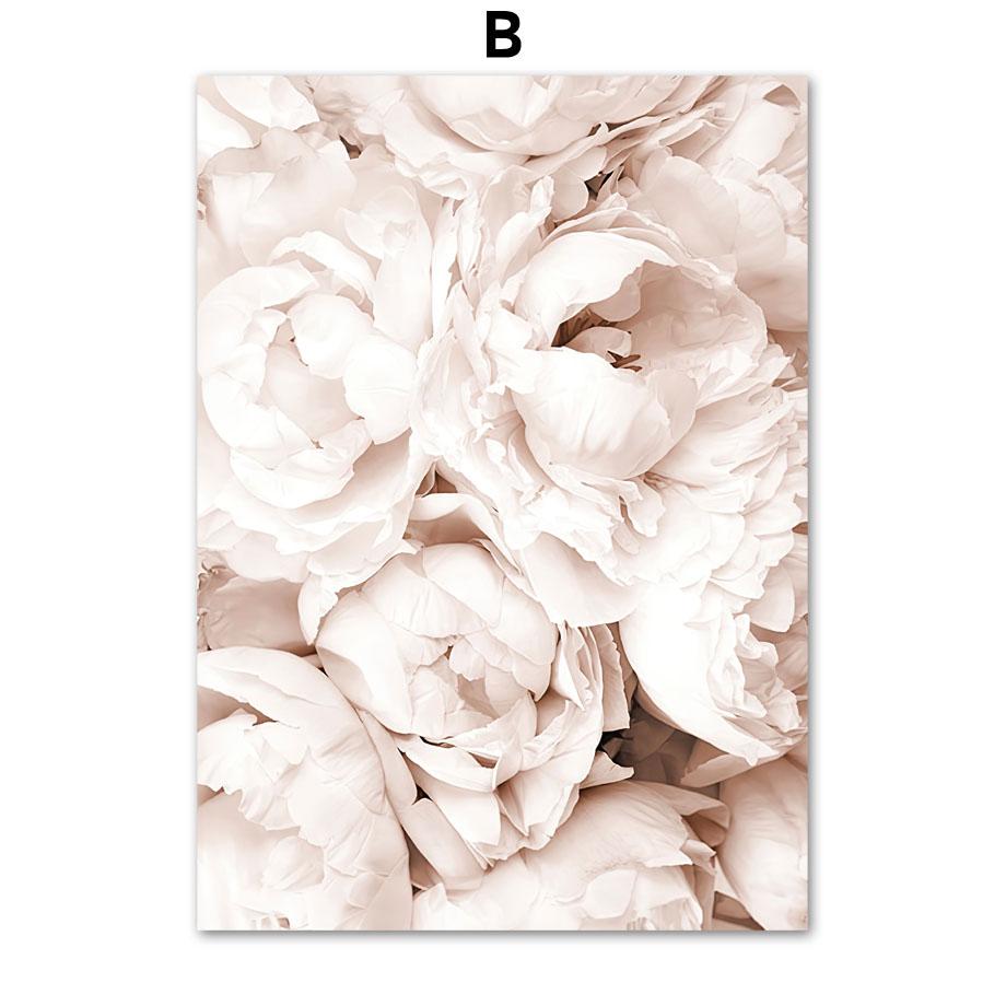 Розовый Блум Пион Роза Георгин Ирис Магнолия Цветок Стены Искусства Принт Холст Картины Скандинавский Плакат Декор Фотографии Для Гостиной