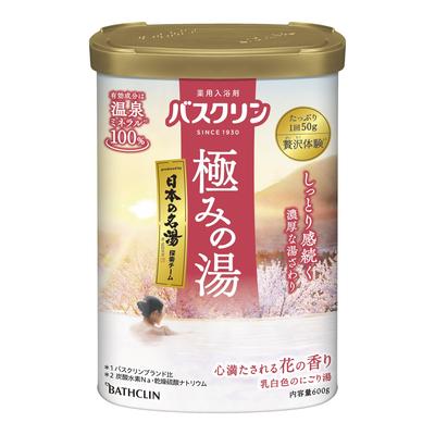 Bathclin Kiwami no Yu Успокаивающий цветочный аромат Мутная ванна с горячим источником Произведено знаменитой командой по горячим источникам [Квази-лекарственное средство] [600 г] Порошок, Тип, Добавка,