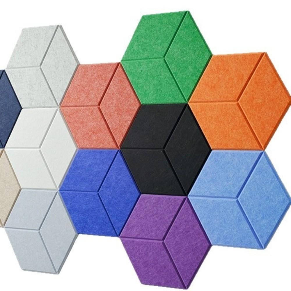 6pcs Y-Type Acoustic Panels Polyester Sound Insulation Panel Background Wall Stickers Music Rooms