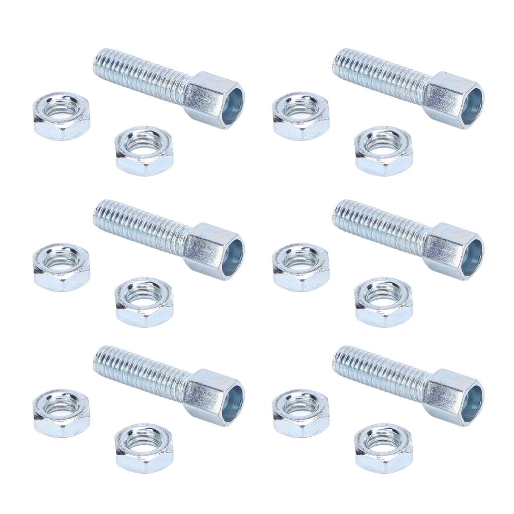 6PCS M6 Hollow Screw Kit High Hardness Steel Alloy Hollow Screw Nut Set for Motorcycle 212cc ATV Go Kart