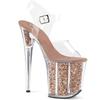 Summer Crystal PVC Women's Shoes Steel Pipe Dance Sandals 20CM Thin High Heels Stiletto Plus Size Sequins Platforms Pumps