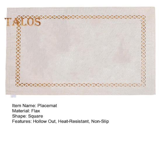 Водонепроницаемый коврик под приборы, геометрический, с выемкой, квадратной формы, утолщенный, термостойкий, нескользящий, для вечеринок, свадеб, банкетов, украшения стола, обеденного кухонного коврика