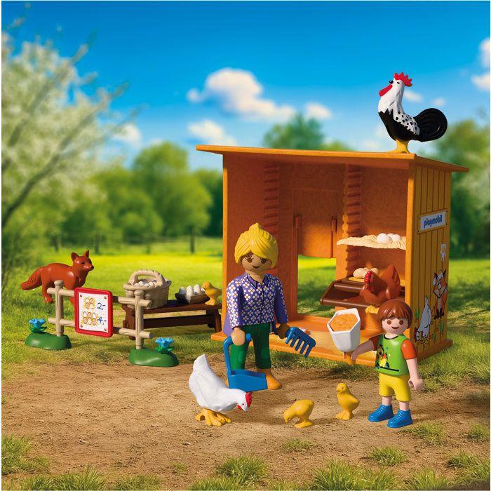 PLAYMOBIL 72168 Récolte d'œufs au poulailler, renard, Country la ferme, 39 pièces, dès 4 ans