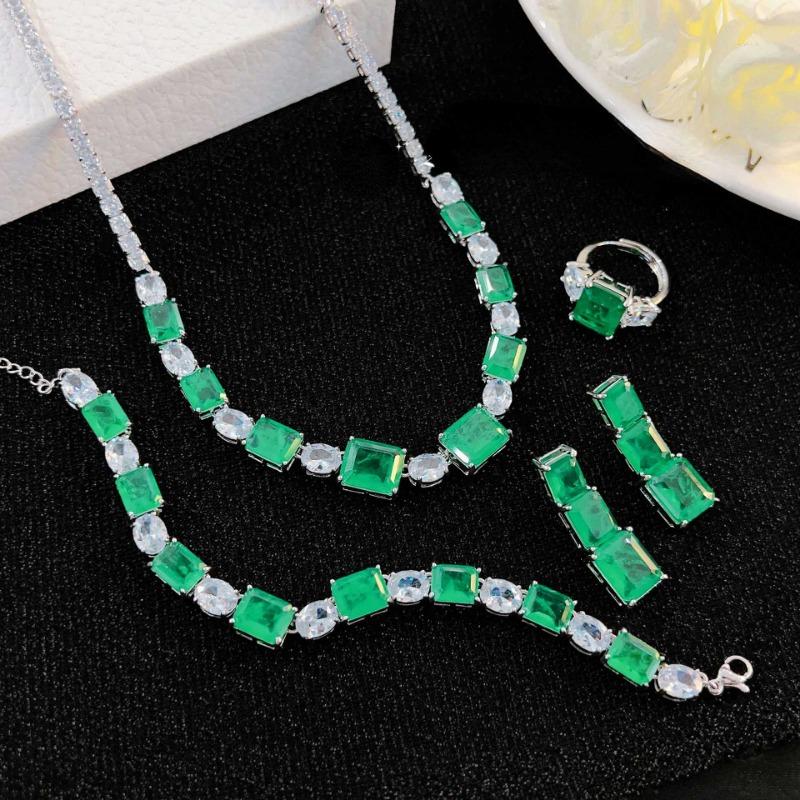 Sace Gems Классические кольца из медного сплава с цирконием, серьги, браслеты, кулон, ожерелье, комплекты ювелирных изделий, подарки для свадебной вечеринки