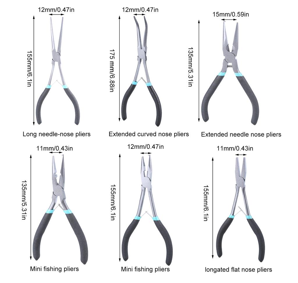 Многоцелевые рыболовные плоскогубцы с тефлоновым покрытием, длинные рыболовные плоскогубцы из высокоуглеродистой стали, устойчивые к ржавчине, игольчатые плоскогубцы