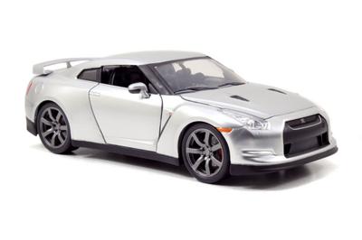 Литой автомобиль JADATOYS Fast and Furious NISSAN R35 Nissan Silver 124 BRIAN'S GT-R
