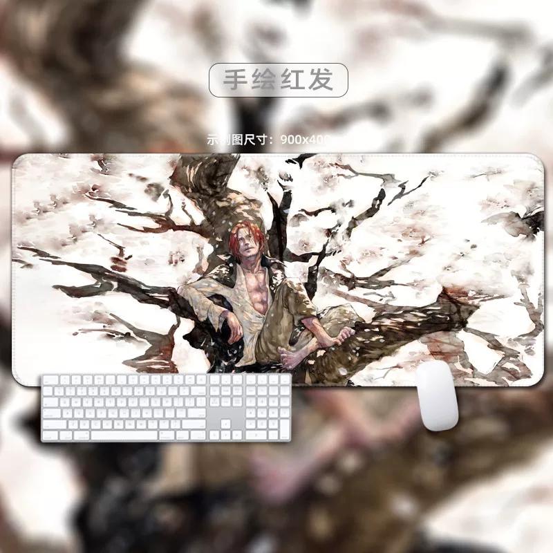 Цельный кожаный коврик для мыши  Большой Маленький Офисный Игровой Коврик для Клавиатуры Настольный Коврик Браслет из Щетины  Монки Д. Луффи  Ророноа Зоро  Декоративный настольный коврик