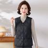 Women's Short Cotton Vest for Autumn/Winter Sleeveless Outer Jacket Warm Fashionable Cardigan-Style Gilet
