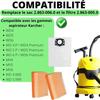 Sac aspirateur et Filtre pour Karcher WD4 WD5 WD6 MV4 MV5 MV6 Sacs 2.863-006.0 [Lot 8] et Filtres 2.863-005.0 [Lot 2] Phonillico®