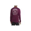 Jordan Paris Saint-Germain с круглым вырезом, однотонная футболка с длинным рукавом и буквенным принтом, мужские топы, бордовый CK9782-610