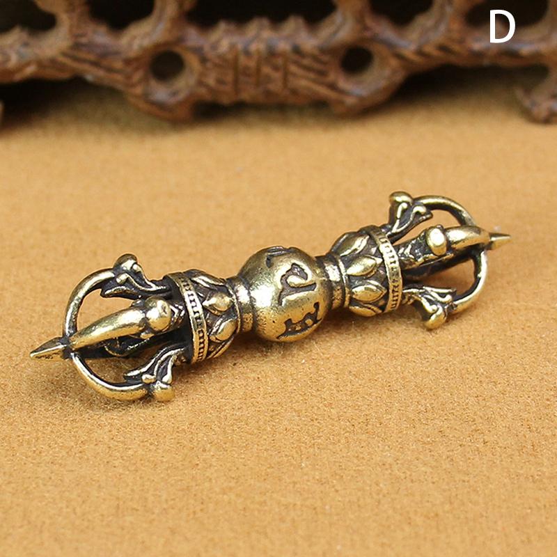 Винтажный латунный ваджра-пестик, украшение фэн-шуй, религиозная коллекция, буддийский инструмент, амулет, антикварные украшения для дома