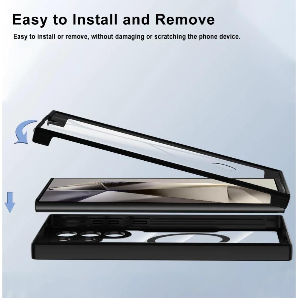 Чехол Magsafe с защитой 360° для Samsung Galaxy S24 S23 S22 Ultra Plus FE, двухсторонний мягкий силиконовый прозрачный магнитный чехол