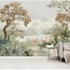 Nordic Wallpaper Tropical Forest Flamingos Mural Гостиная Спальня Диван Фон Фреска Домашний Декор