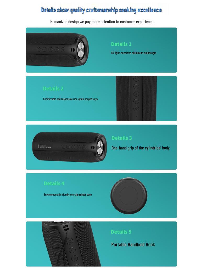 Zealot S51 Wireless TWS Dual Speaker with Heavy Bass - Outdoor Portable Bluetooth Speaker