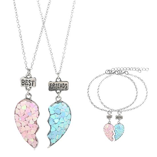 2 шт. Парные ожерелья Блестящие Ожерелья Браслеты Ювелирные изделия Подарки