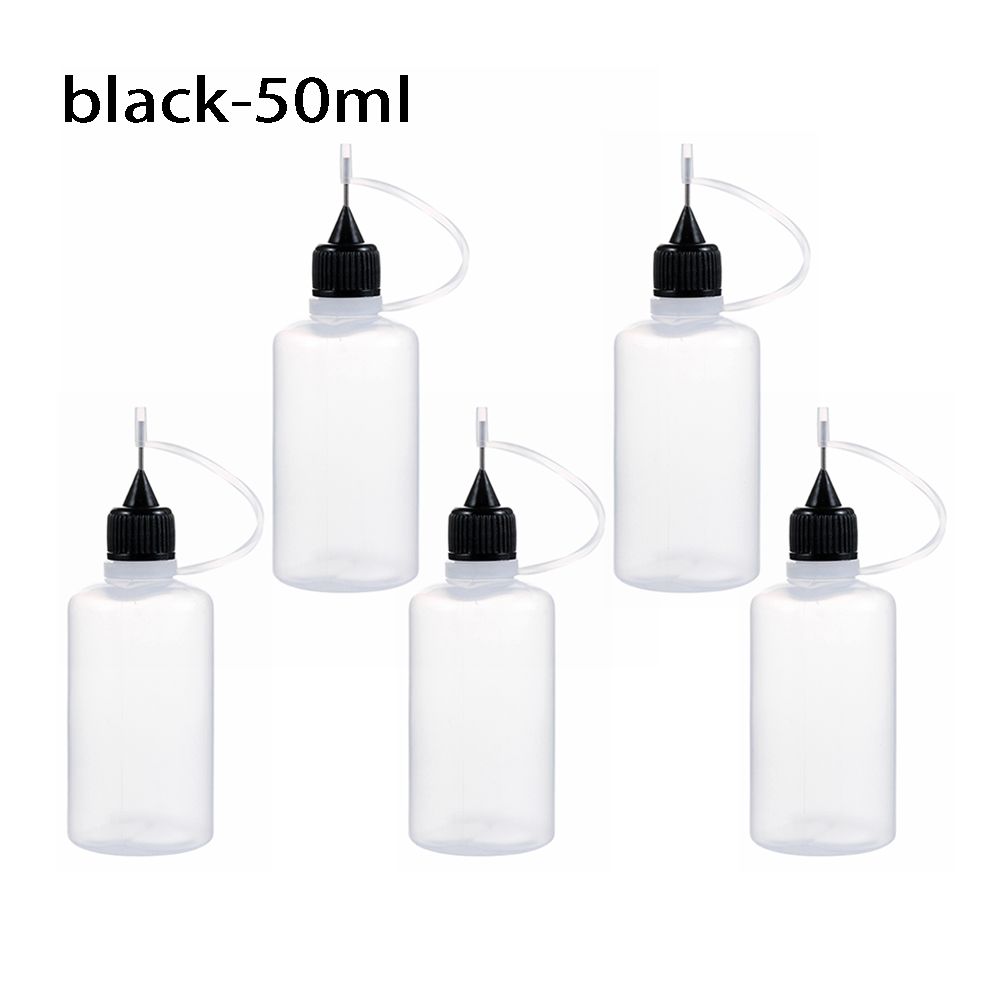 5Pcs 5/10/20/30/50/100ML Plastic Storage Bottles Glue Applicator Bottle for Paper Quilling DIY Scrapbooking Paper Craft Tool