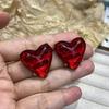 Красные Серьги-Гвоздики Любовь Женские Античный Стиль Простые Модные Универсальные Высококачественные Серьги Женственность