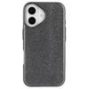For iPhone 16 Case Glitter Design IMD TPU + PC Phone Back Cover - Black