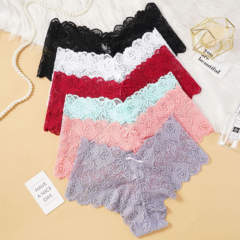 Женские сексуальные кружевные трусики с v-образным вырезом и милым бантом, полупрозрачное бикини, нижнее белье, нижнее белье с вышивкой