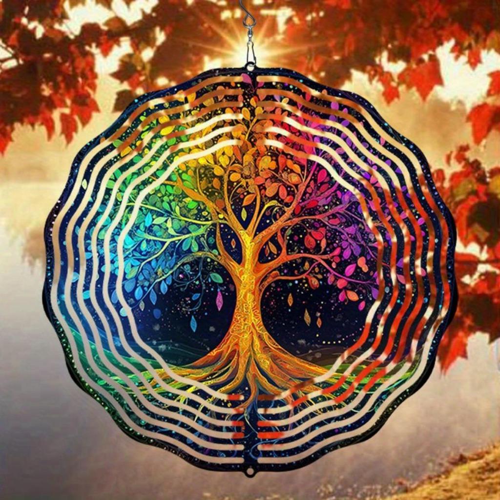Colorful Tree of Life Wind Chime Outdoor Garden Decor with Soothing Sounds Perfect for Patio Thanksgiving Christmas Gifts